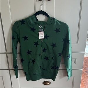 Primary Green Hoodie with Star Pattern